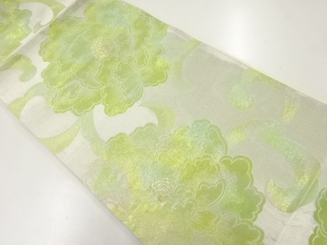 アンティーク　牡丹唐草模様織出し袋帯（材料）